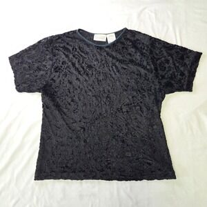 Christie & Jill Vtg Womens XL Velvet Burnout Top Moody Witchy Whimsigoth Sheer